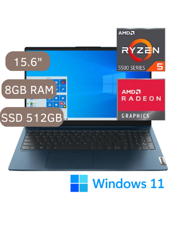 LAPTOP LENOVO IDEAPAD 5 15ALC05 AMD RYZEN5 5500U 15.6' 8GB 512 GB SSD Radeon Graphics 600