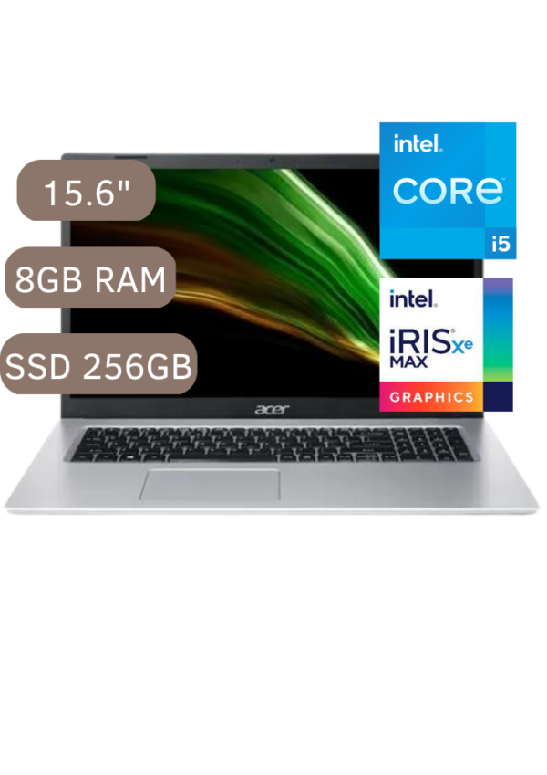 LAPTOP ACER ASPIRE 5 INTEL CORE i5 15.6´´ 8GB 256GB SSD Gráficos Intel® Iris® X