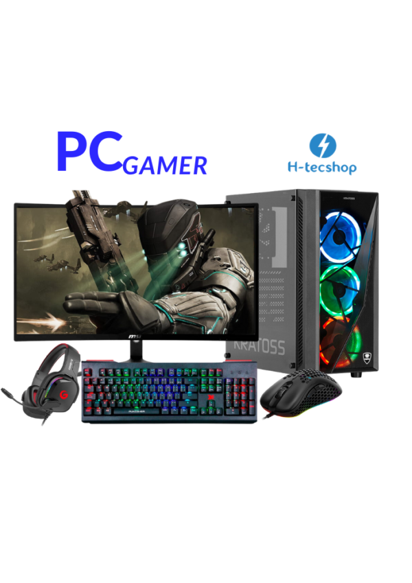 PC GAMER  AMD RYZEN 5/ 500GB SSD/8GB RAM/ 27" FHD CURVO